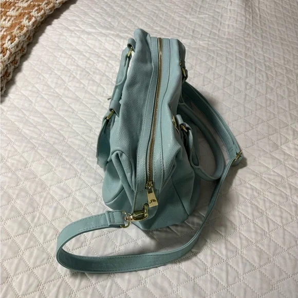 Steve Madden Light Blue/Mint Shoulder Bag Purse with Gold Hardware - Picture 3 of 16